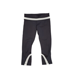 Lululemon‎ Leggings Run Inspire Crop II Leggings Black White Size 8